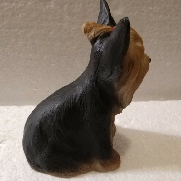 Yorkie DOG FIGURE Handcrafted Sculpture Sandstone Label made by North Light - Picture 7 of 9